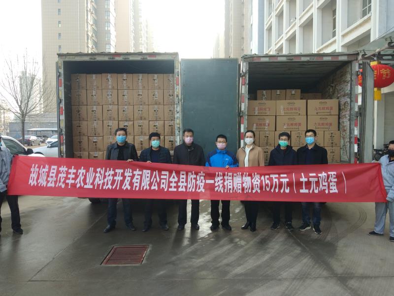 故城縣茂豐公司捐贈(zèng)15萬(wàn)元土元雞蛋，助力全縣抗擊疫情
